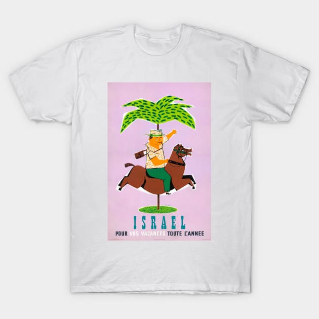 Vintage Travel Poster Israel Horseback Rider T-Shirt by vintagetreasure